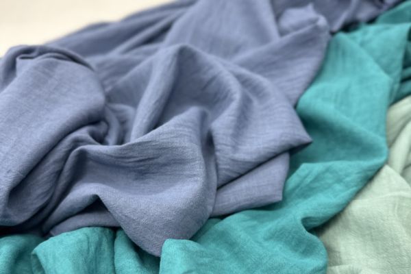 Плательная ткань Аделина жатка Голубой